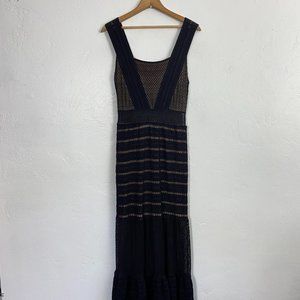 Nightcap Clothing 3 Womens Long Dress Black Lace Sleeveless Medium
